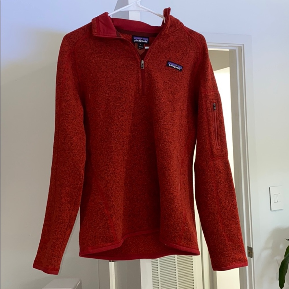 Red half zip Patagonia jacket